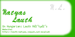 matyas lauth business card